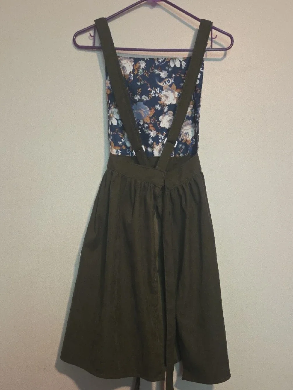 Floral Bodice Olive Apron